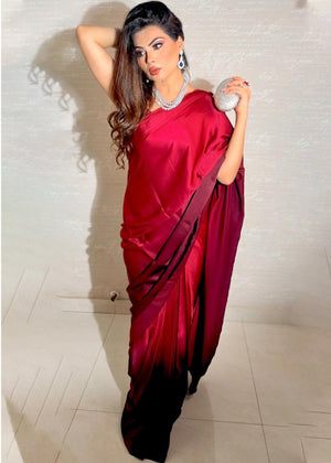 Red Ombre Saree
