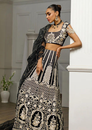 Net Embroidered Blouse With Lehenga - 8571