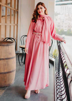 Elegant Maxi Abaya (Pink)