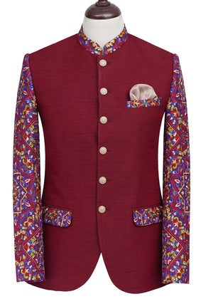 Groom Maroon Prince Coat OC-16