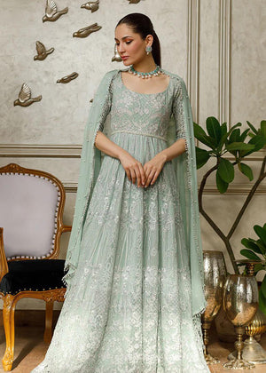 Chiffon Embroidered Maxi With Cape - 8544.1