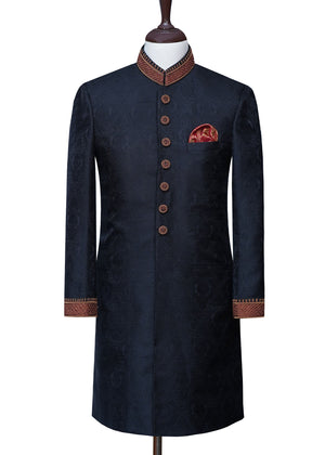 Groom Black Copper Sherwani OC-25