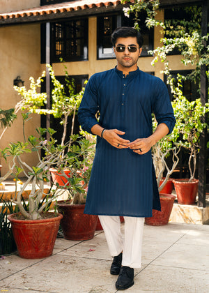 Ink Blue Mens Kurta