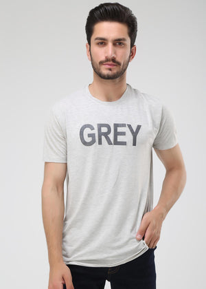 Printed T-shirt-Grey