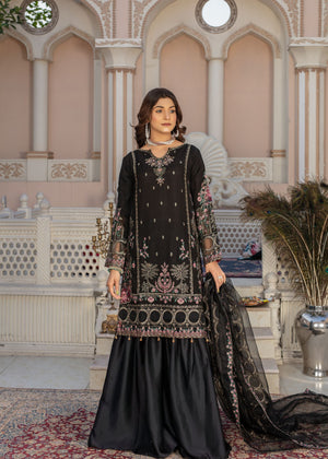 GRACEFUL BLACK - 3PC CHIFFON