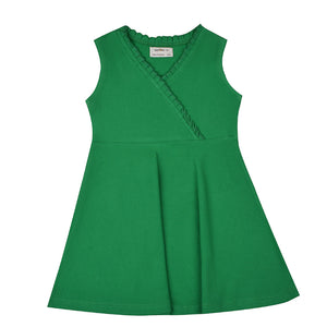 Girl Green Frill Breas Polo