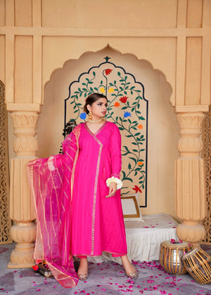 Pink Angrakha Styled