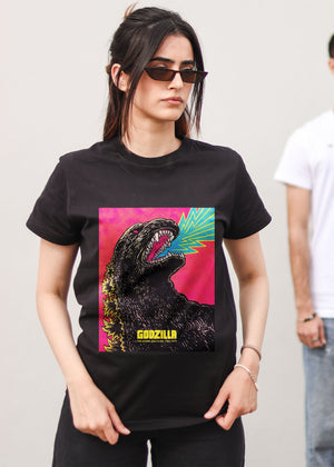 Godzilla - Black Round Neck Unisex T-Shirt