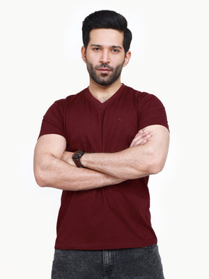 Regular Fit V-Neck Basic Tee - FMTBT22-012