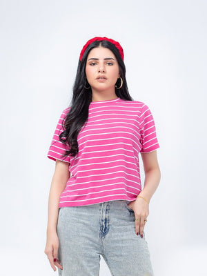 Boxy Fit
Striped Crew Neck Tees - FWTGT23-021