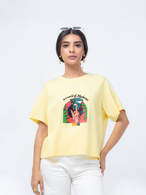 Relaxed Fit Crew Neck Graphic Tee - FWTGT23-029