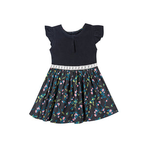 Girls Black Floral Dress