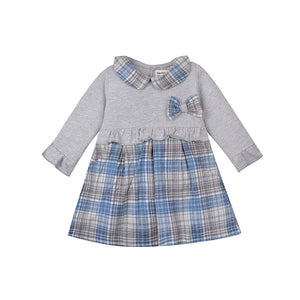 Girls Checkerd Collar Dress