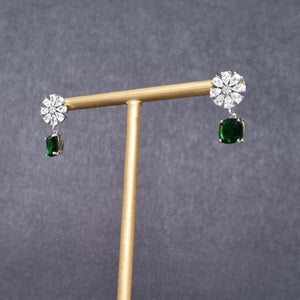 Green stone earrings