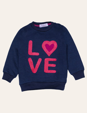 Dark Navy Love Embroidered Sweatshirt