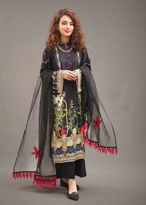 Black Silk Shirt & Dupatta