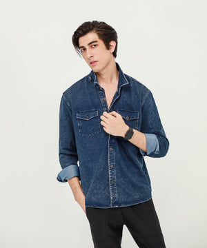 Men's Denim Button Down Shirt