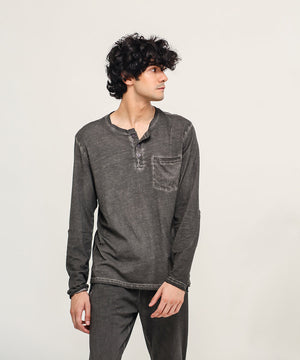 Men's Stone Wash Henley