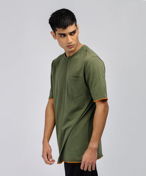 Men's Contrast Raw Edge Tee