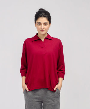 Women's Collared Three Quarter Shirt