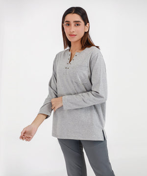 Women's Eyelets Long Sleeve Tee