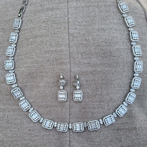 Cubic zirconia necklace and earrings set- Luxury-009