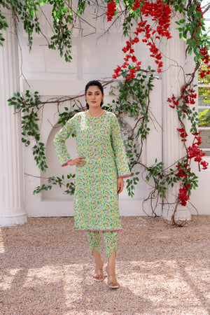 Light Green Floral 2pc