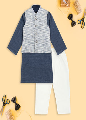 Qoas-e-Qazah - Chambray - 3 Piece Set