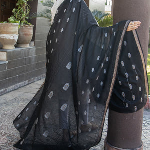 Black Baroshia Lawn Dupatta/ shawl