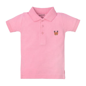 Pink Embroidered Polo