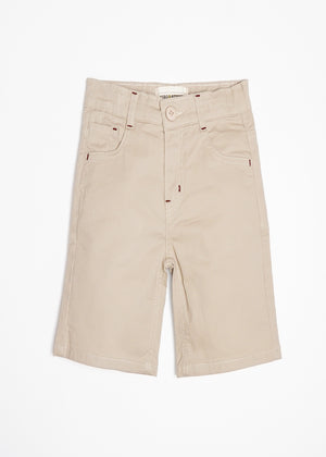 Khaki twill shorts