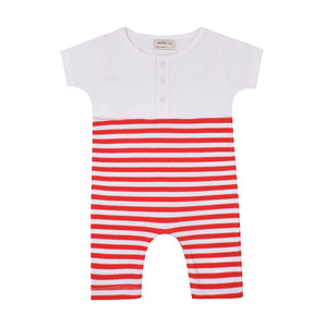 Red Stripe Polo Romper