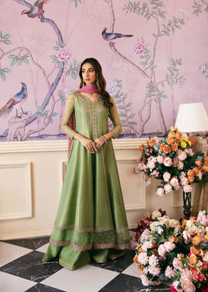 Anisa Apple Green Kalidaar And Dupatta