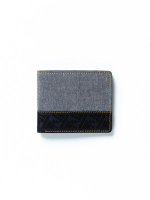 Grey & Black Cotton Wallet - FAMW23-010