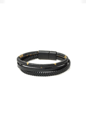 Black Leather Bracelet - FABR24-016
