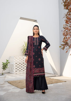 Winter Luxury Embroidered Dhannak D23105