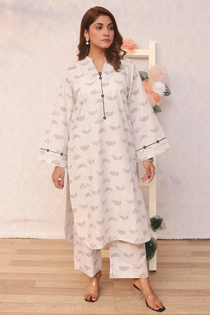 2PC Printed Stitched Cambric Suit KST-24038