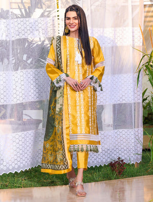 3 Piece Unstitched Faux Silk Suit KFSE-1528