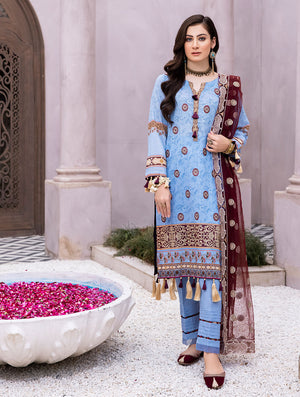 3 Piece Unstitched Lawn Suit KNE-1372