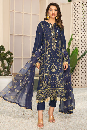 T-31 : Unstitched Embroidered Slub Karandi 3PC