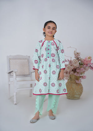 Green girls frock