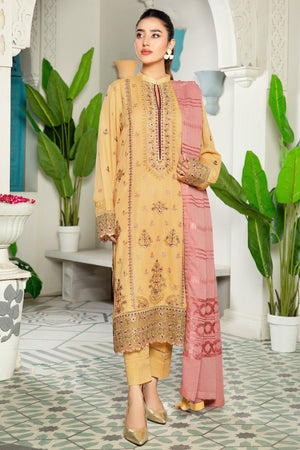 R-11 : Unstitched Embroidered Slub Karandi 3PC