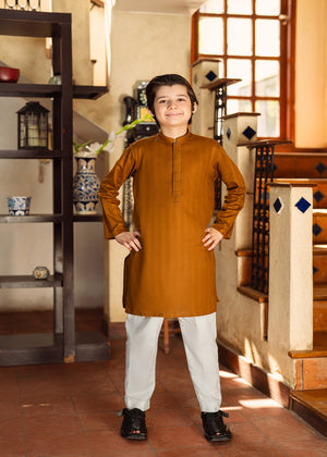 Mehndi Brown Boys Kurta