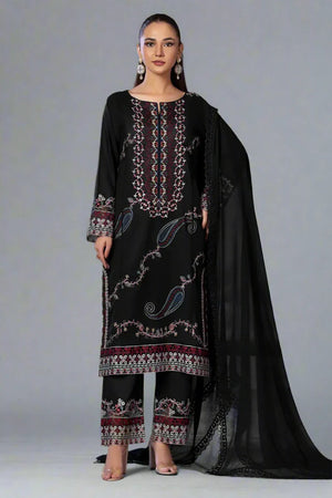 3PC Embroidered Unstitched Cambric Suit KSDE-2837