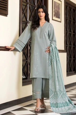 3PC Embroidered Unstitched Khaddar Suit KKE-2976