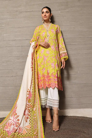 3PC Embroidered Unstitched Lawn Suit KL-2431