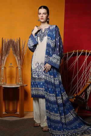 3PC Embroidered Unstitched Lawn Suit KL-2433