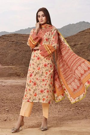 3PC Embroidered Unstitched Lawn Suit KL-2439