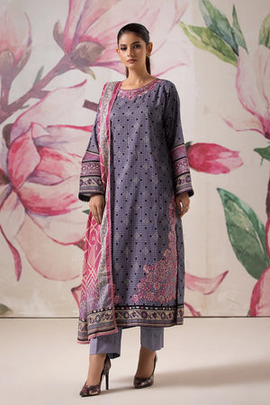 3PC Embroidered Unstitched Lawn Suit KL-2610