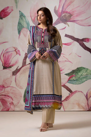 3PC Embroidered Unstitched Lawn Suit KL-2613